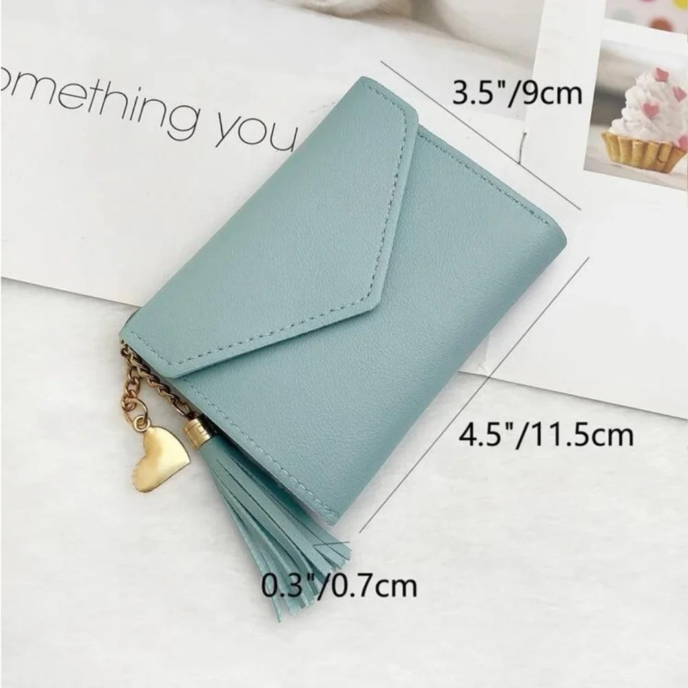 ⚠️Clearance Heart And Tassel Blue Wallet / Cardholder - Picture 4 of 5
